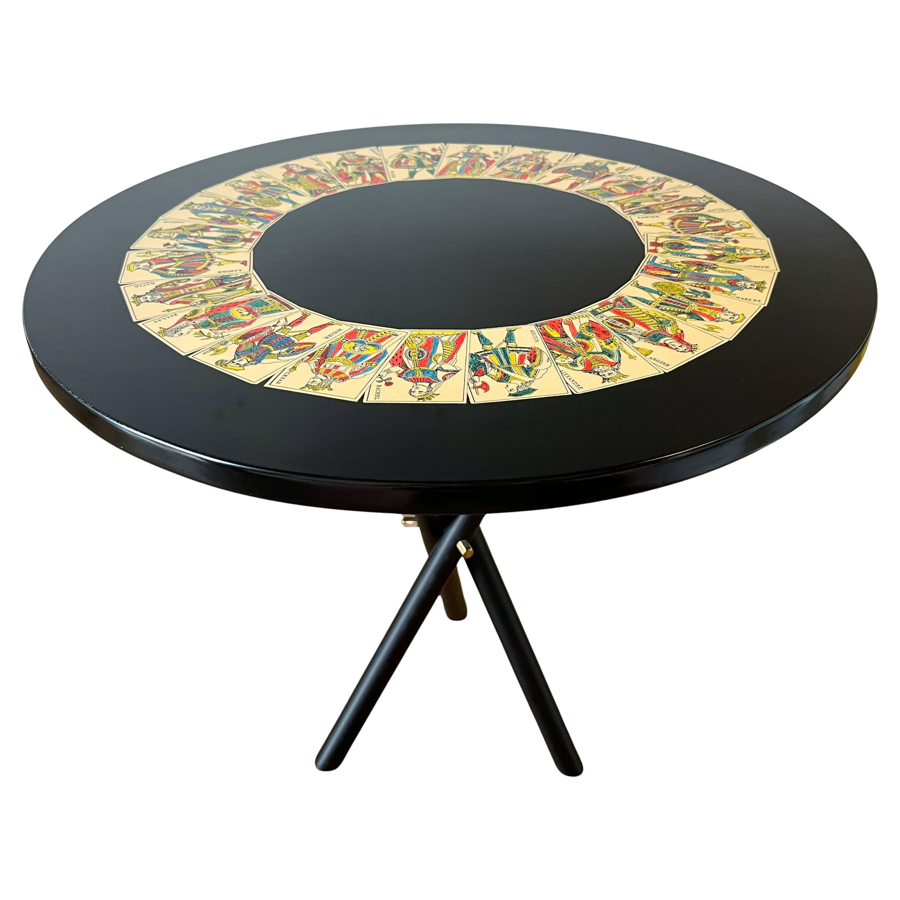 FORNASETTI Playing Cards Side Table For Sale