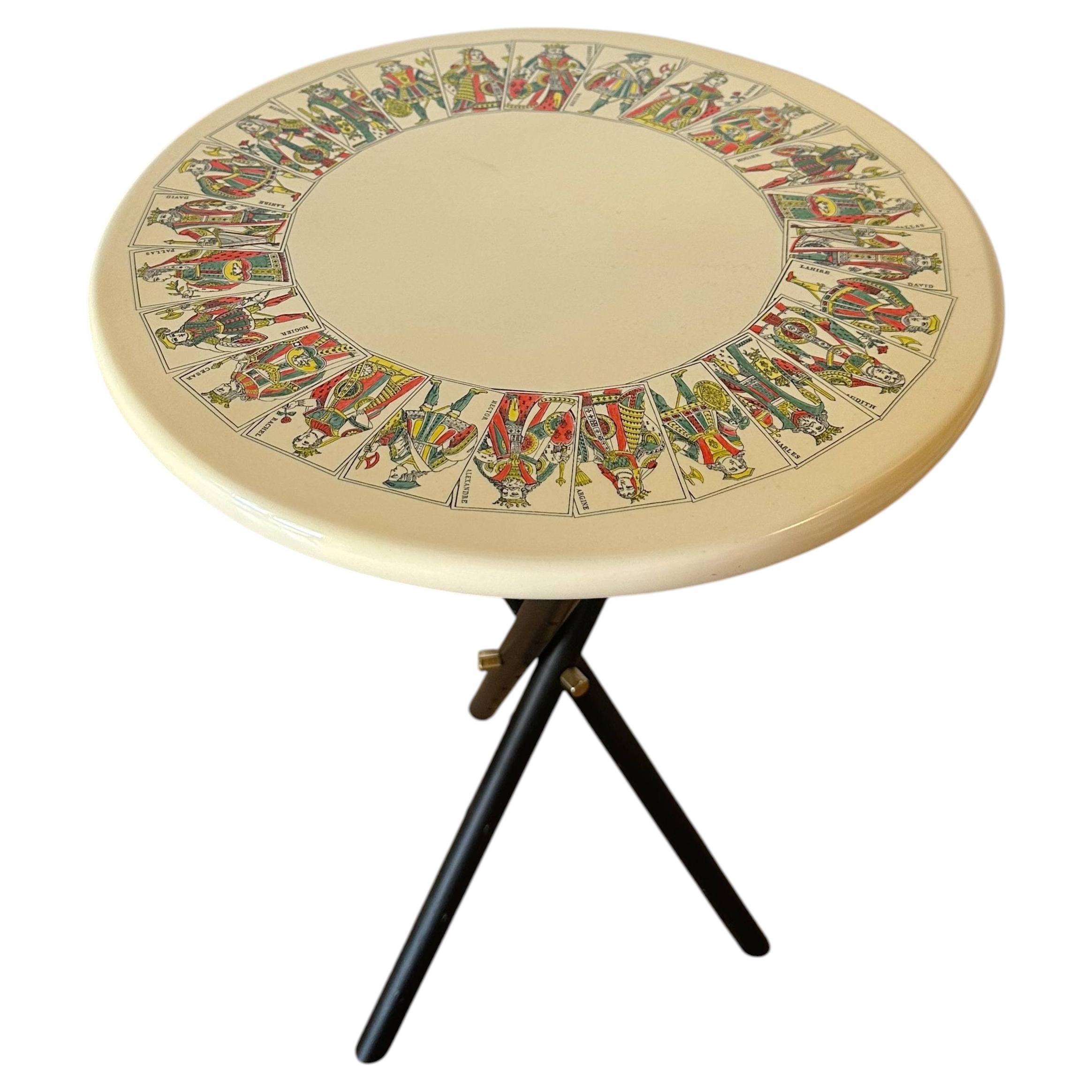 FORNASETTI Playing Cards Side Table For Sale