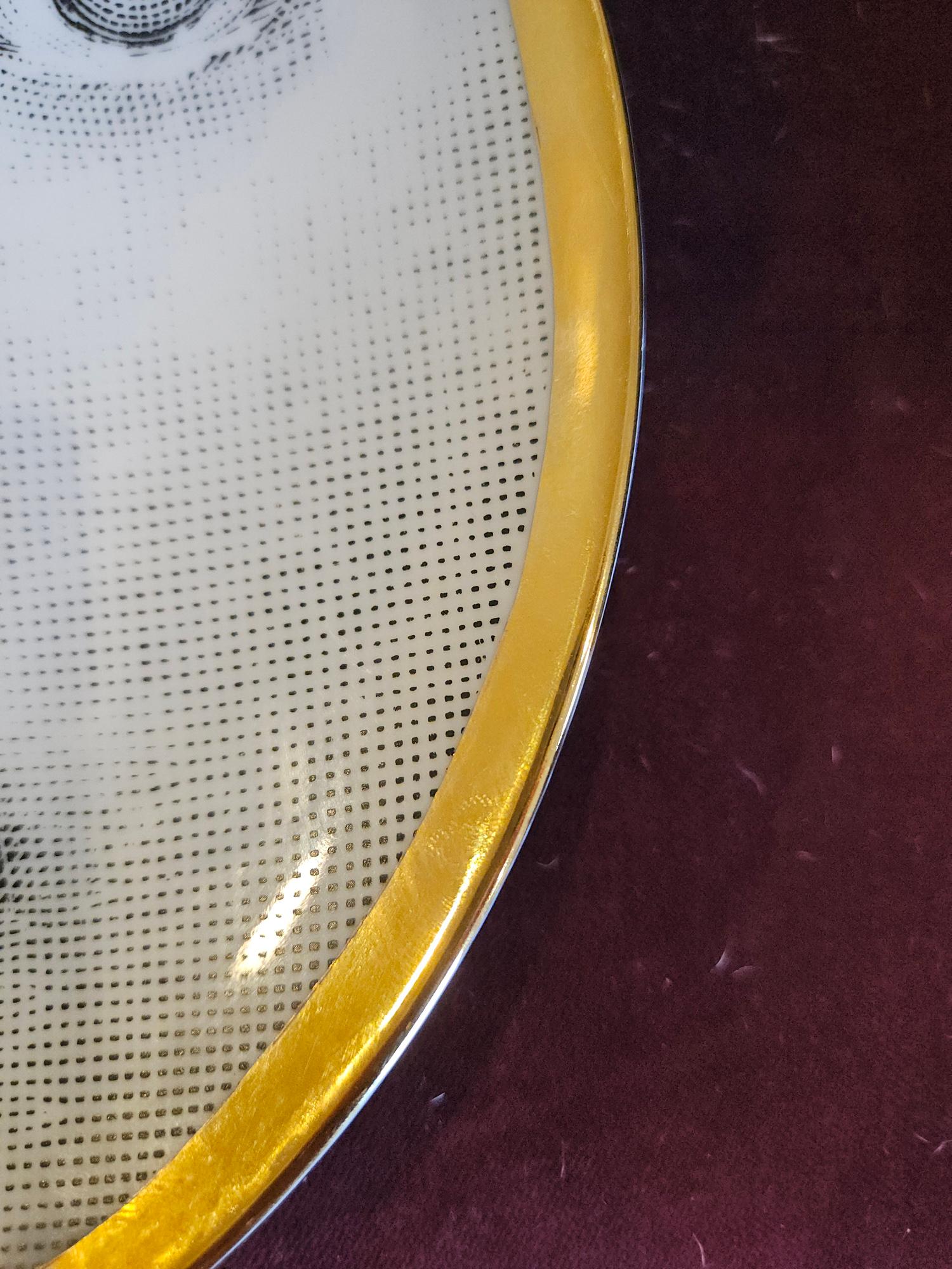 Fornasetti Porcelain Plate, Tema e Variazioni, Pattern No. 39 Atelier Fornasetti For Sale 3