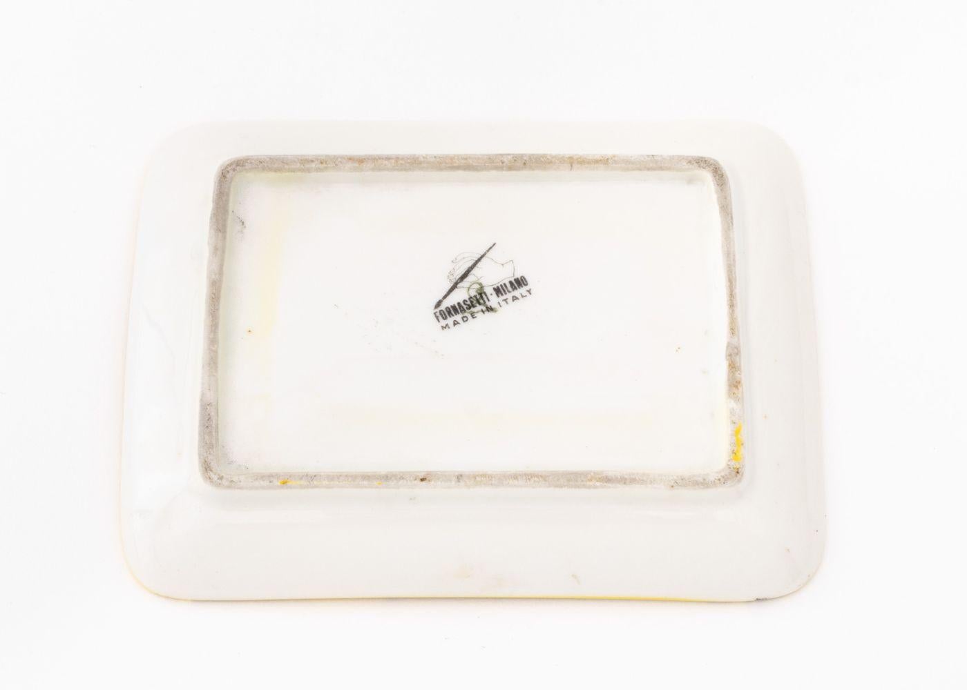 Fornasetti Porcelain Rectangular Trays, 2 (Glasiert) im Angebot