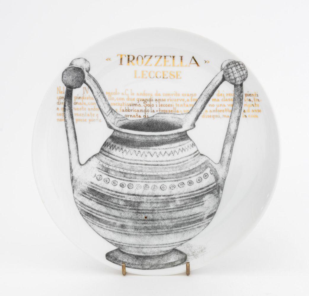 Group of Three Fornasetti Porcelain Tableware Pieces, comprising: 