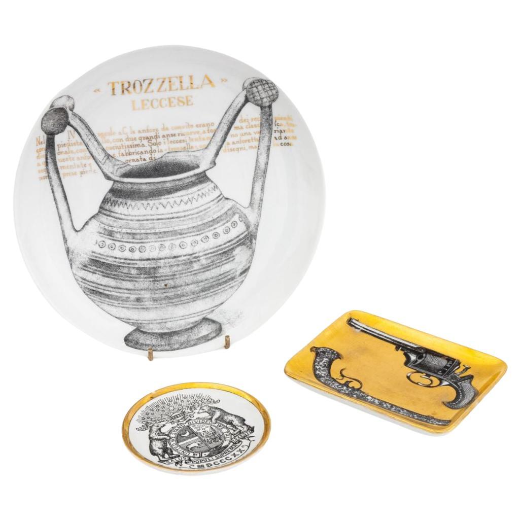 Fornasetti Porcelain Tableware, 3 Pcs.