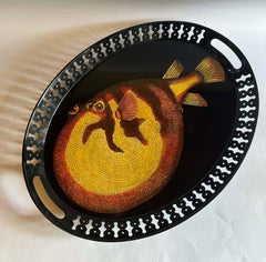 FORNASETTI Puffer Fish Oval Metal Tray