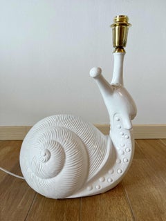 FORNASETTI Rare Ceramic Snail Table Lamp