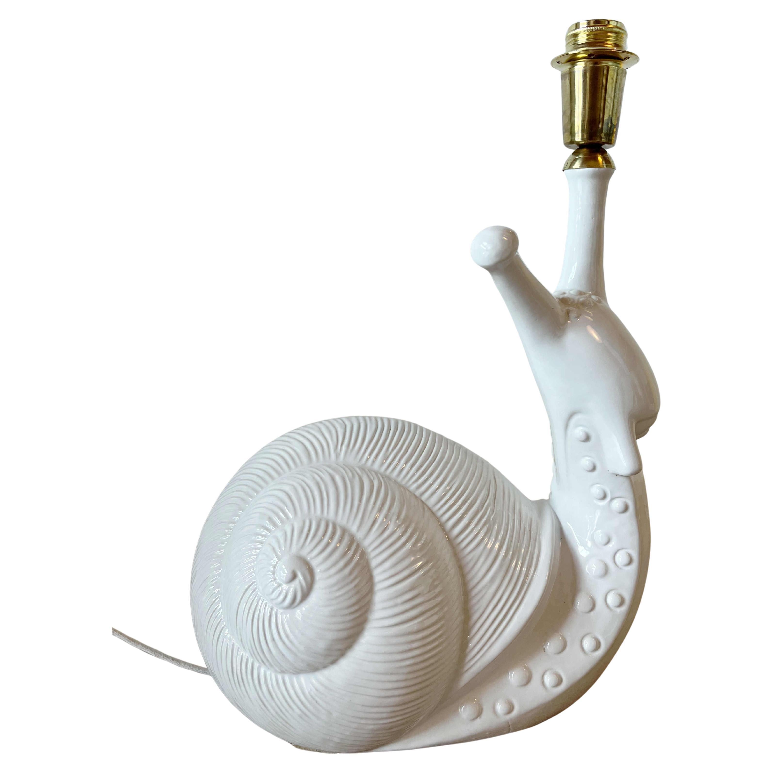 FORNASETTI Rare Ceramic Snail Table Lamp