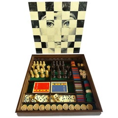 FORNASETTI Rare Large Chess and Dominoes Board Game Set Box