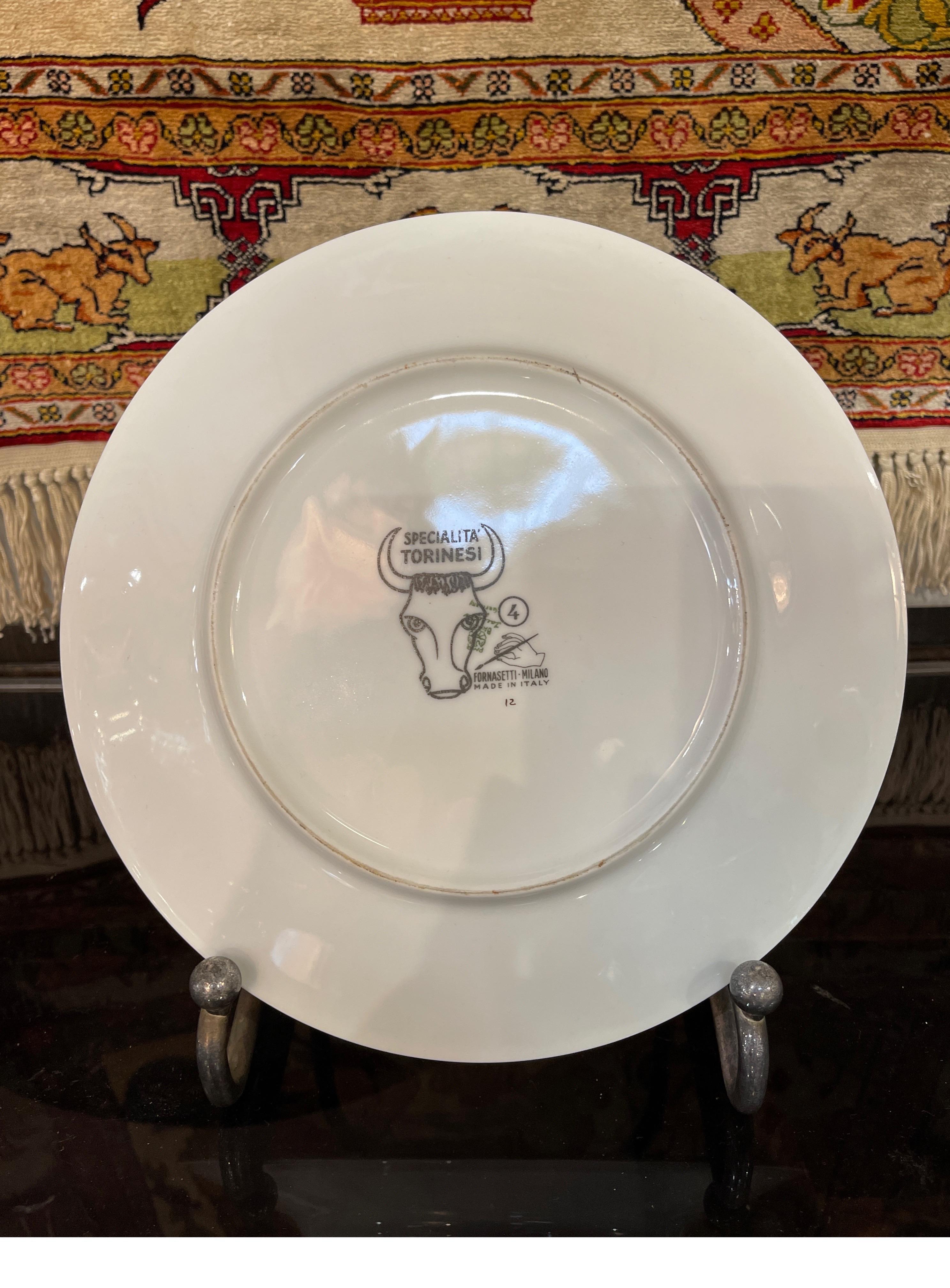 Modern Fornasetti Recipe Plate from the Torinesi Specialties Series N.4