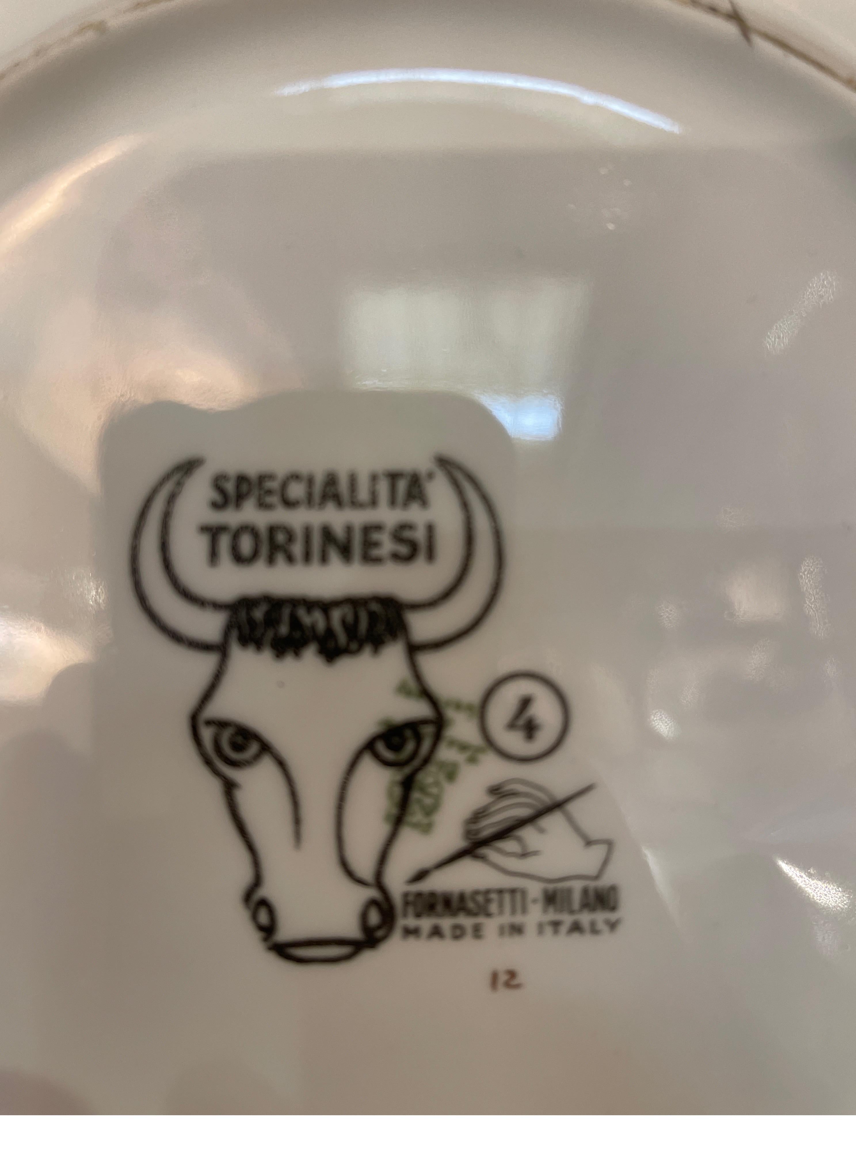 Italian Fornasetti Recipe Plate from the Torinesi Specialties Series N.4