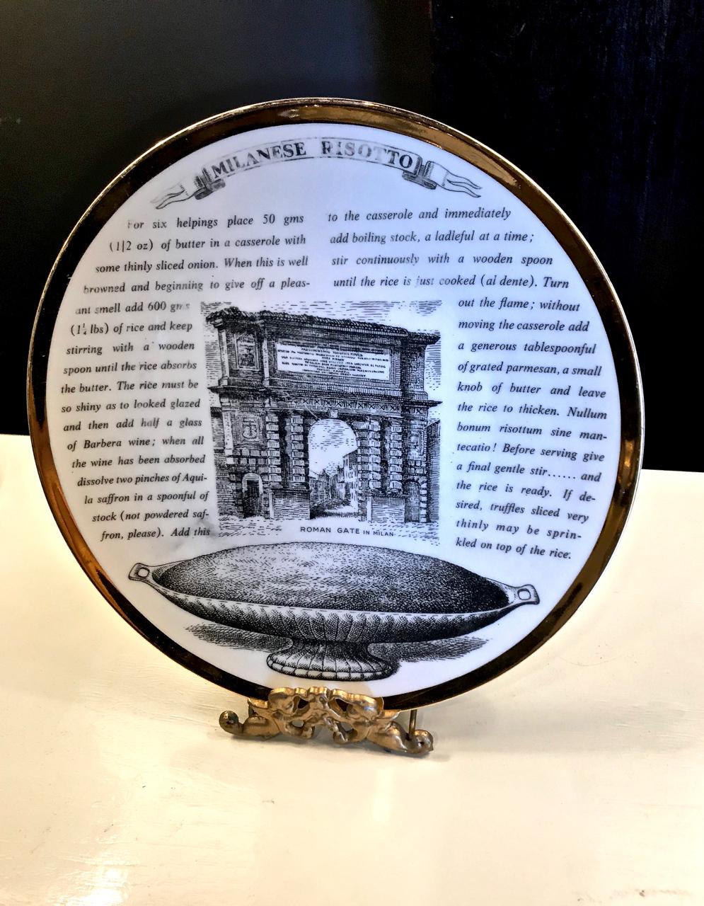 Italian Fornasetti Recipe Plates, Set of Eight