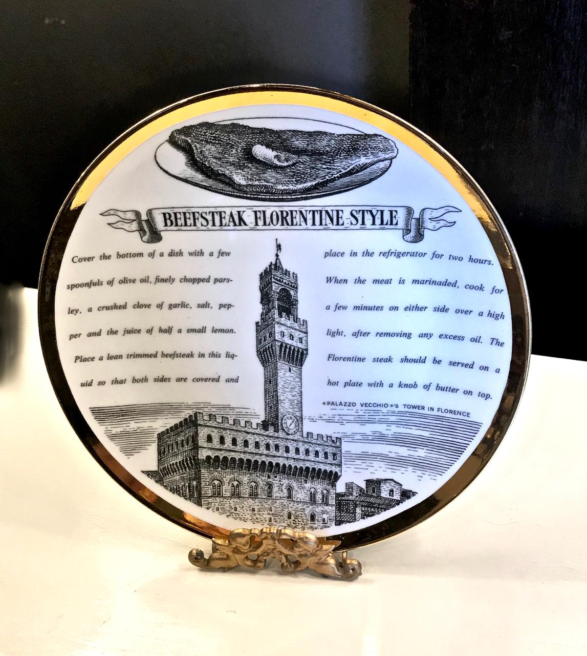 Fornasetti Recipe Plates, Set of Eight In Good Condition In Pasadena, CA