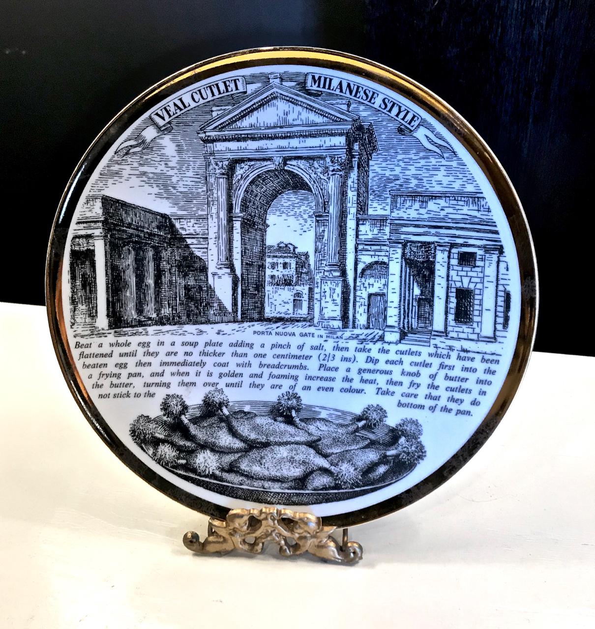 Late 20th Century Fornasetti Recipe Plates, Set of Eight