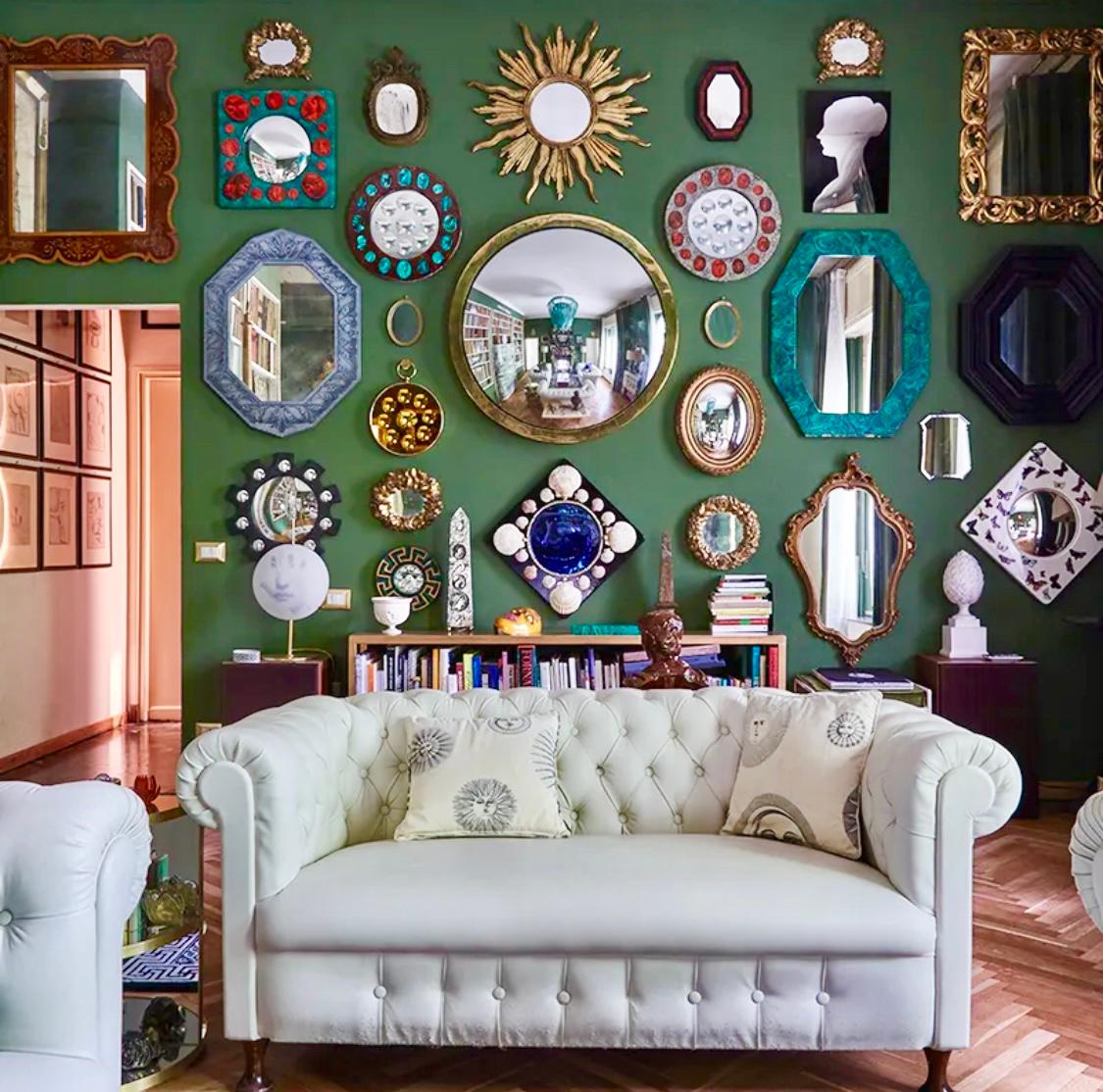 Fornasetti miroir rond en forme de montre de poche 3