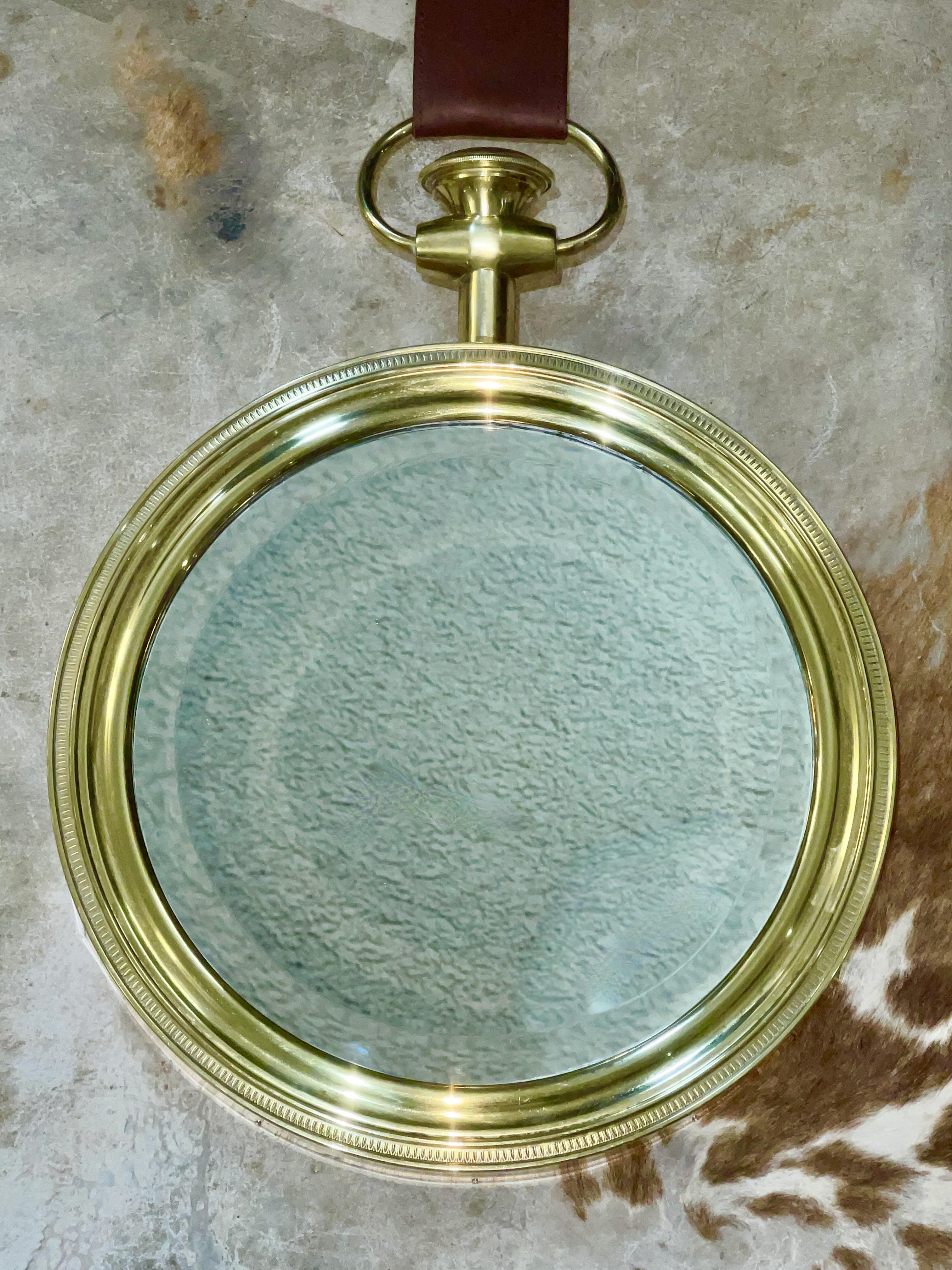 italien Fornasetti miroir rond en forme de montre de poche