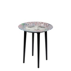 Fornasetti Round Tray Ortensia Hydrangea Hand Colored Metal