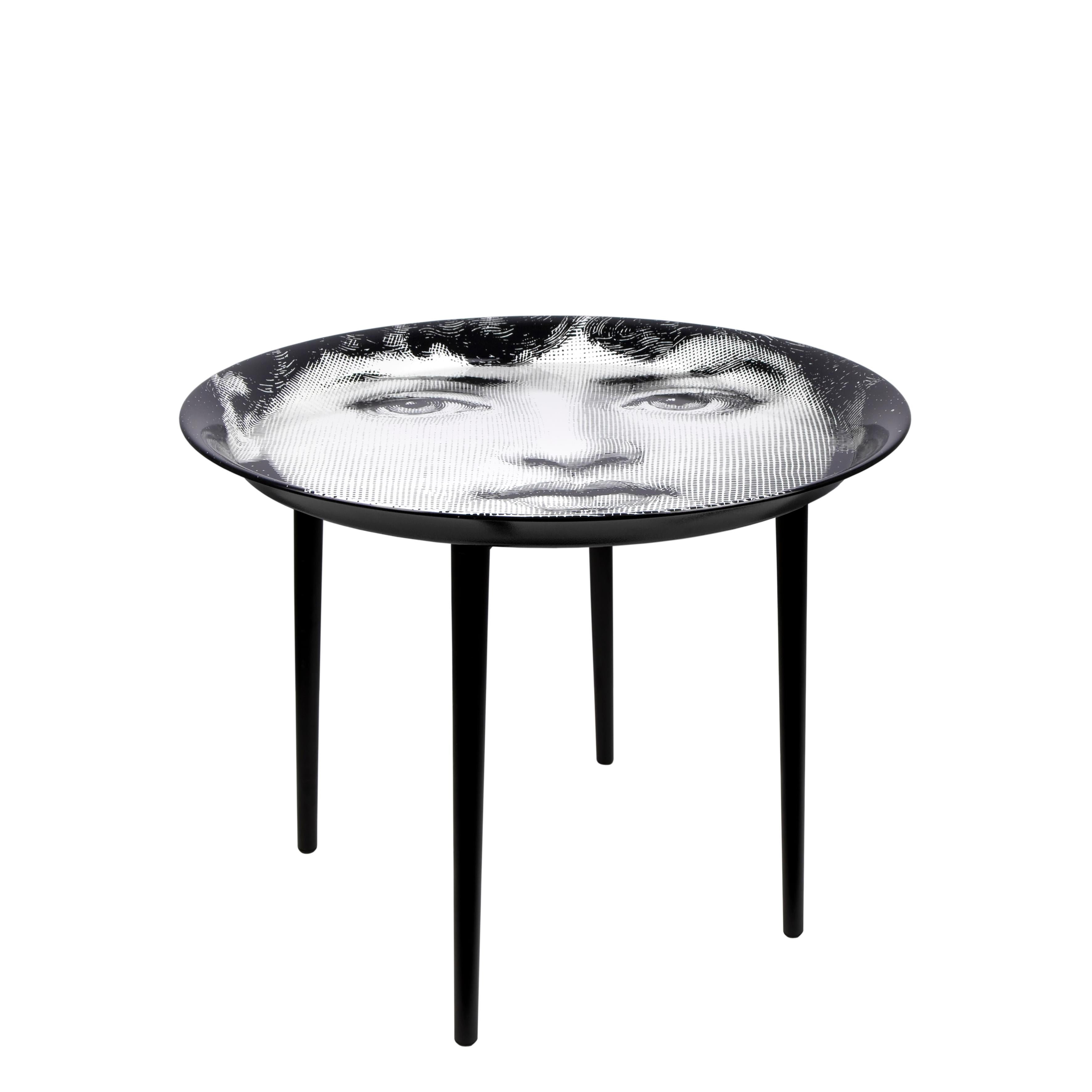 Like all Fornasetti accessories, the tray is hand-crafted using original artisan techniques. Measures: 60cm Diameter
This tray is silk-screened by hand and covered with a smooth lacquer.

  

The tray is the object with more variations than any