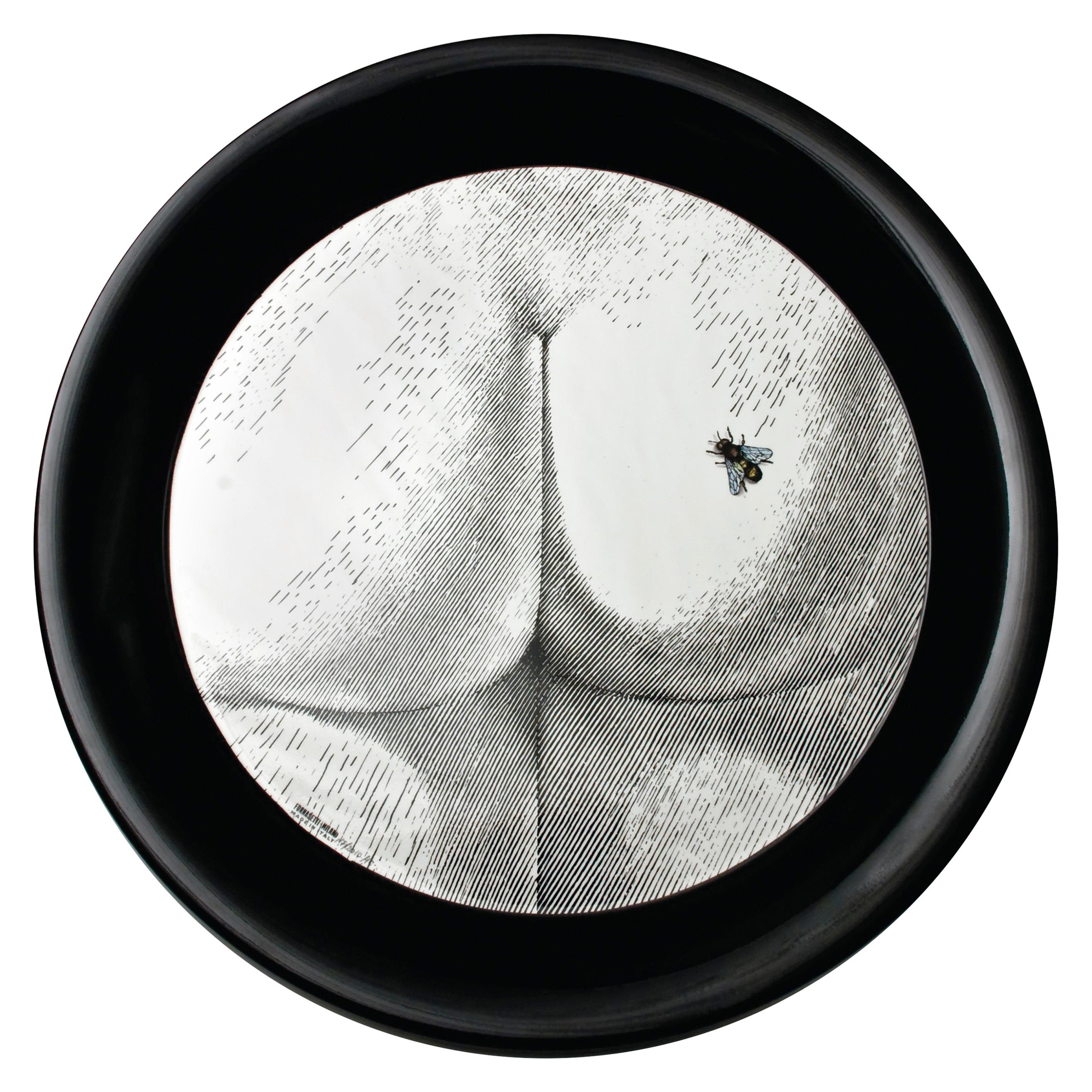 Fornasetti Round Tray Bee on My Back Handcrafted Metal