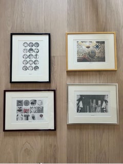 Fornasetti set di 4 stampe firmate fornasetti 1990 con cornici colorate