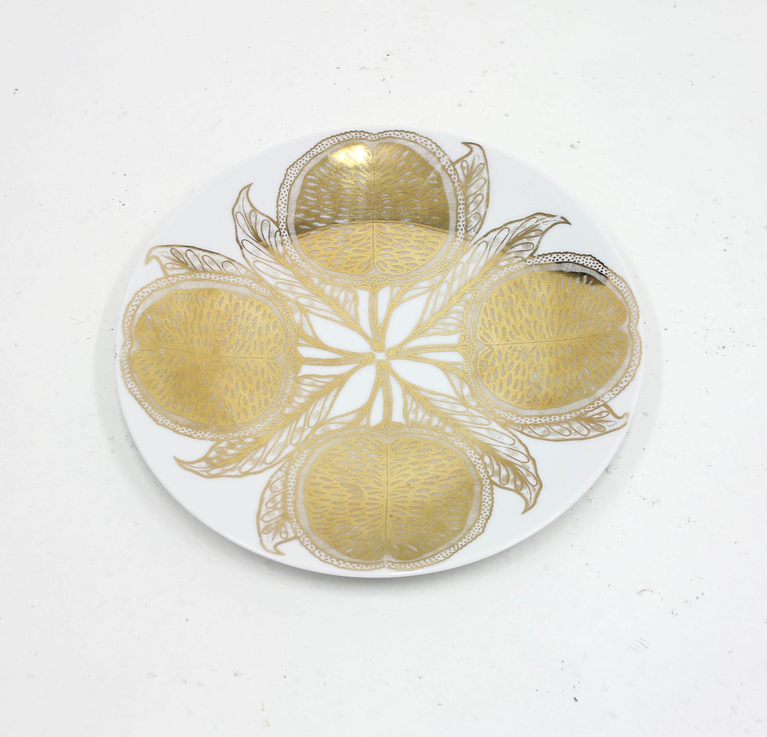 Porcelain Fornasetti, Set of 6 Plates by Atelier Fornasetti for Fornasetti, 4 Frutti
