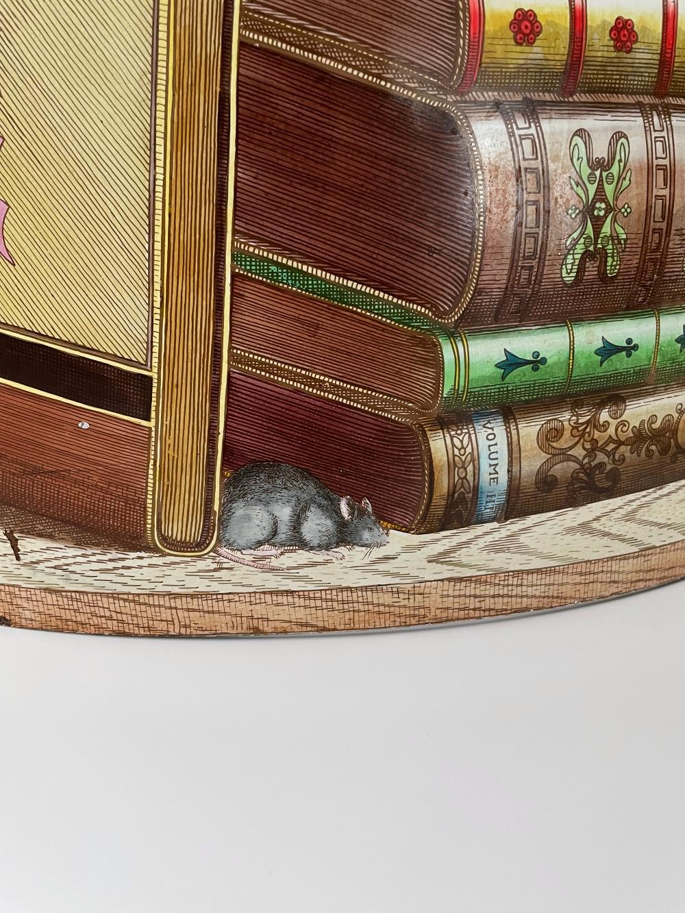 Enamel Fornasetti 'Siamese Cat on Books' Umbrella Stand, Signed & Dated, 1997, Italy