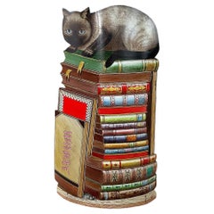 Porte-parapluies 'Siamese Cat on Books' de Fornasetti, signé et daté, 1997, Italie