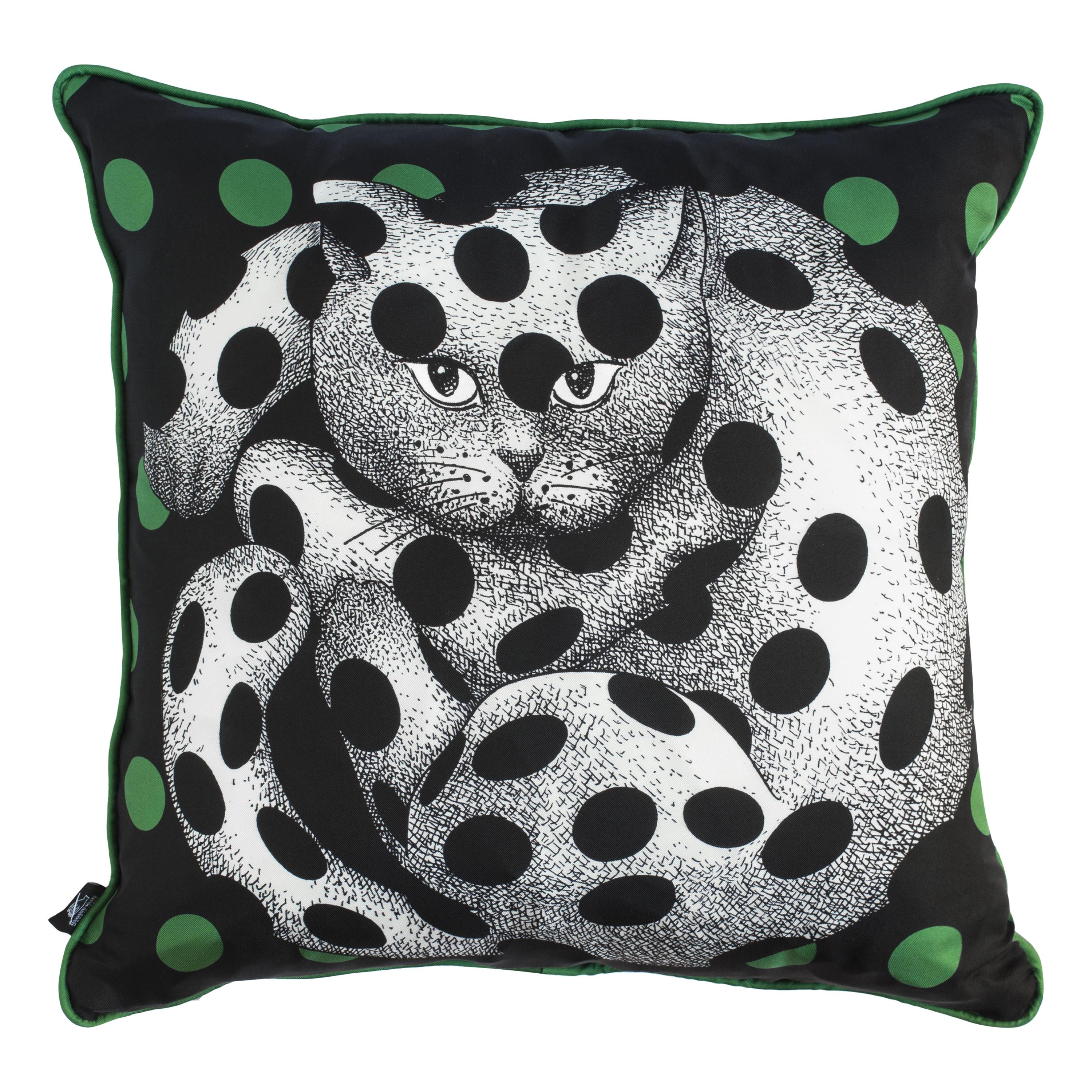 Fornasetti Silk Cushion High Fidelity Cat For Sale