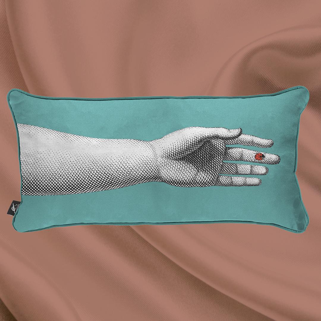 Italian Fornasetti Silk Cushion Mano Hand For Sale