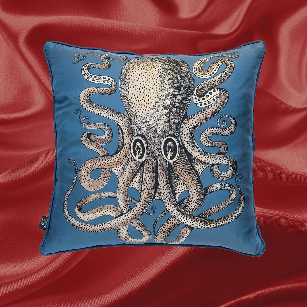 Hand-Crafted Fornasetti Silk Cushion Polipo Octopus