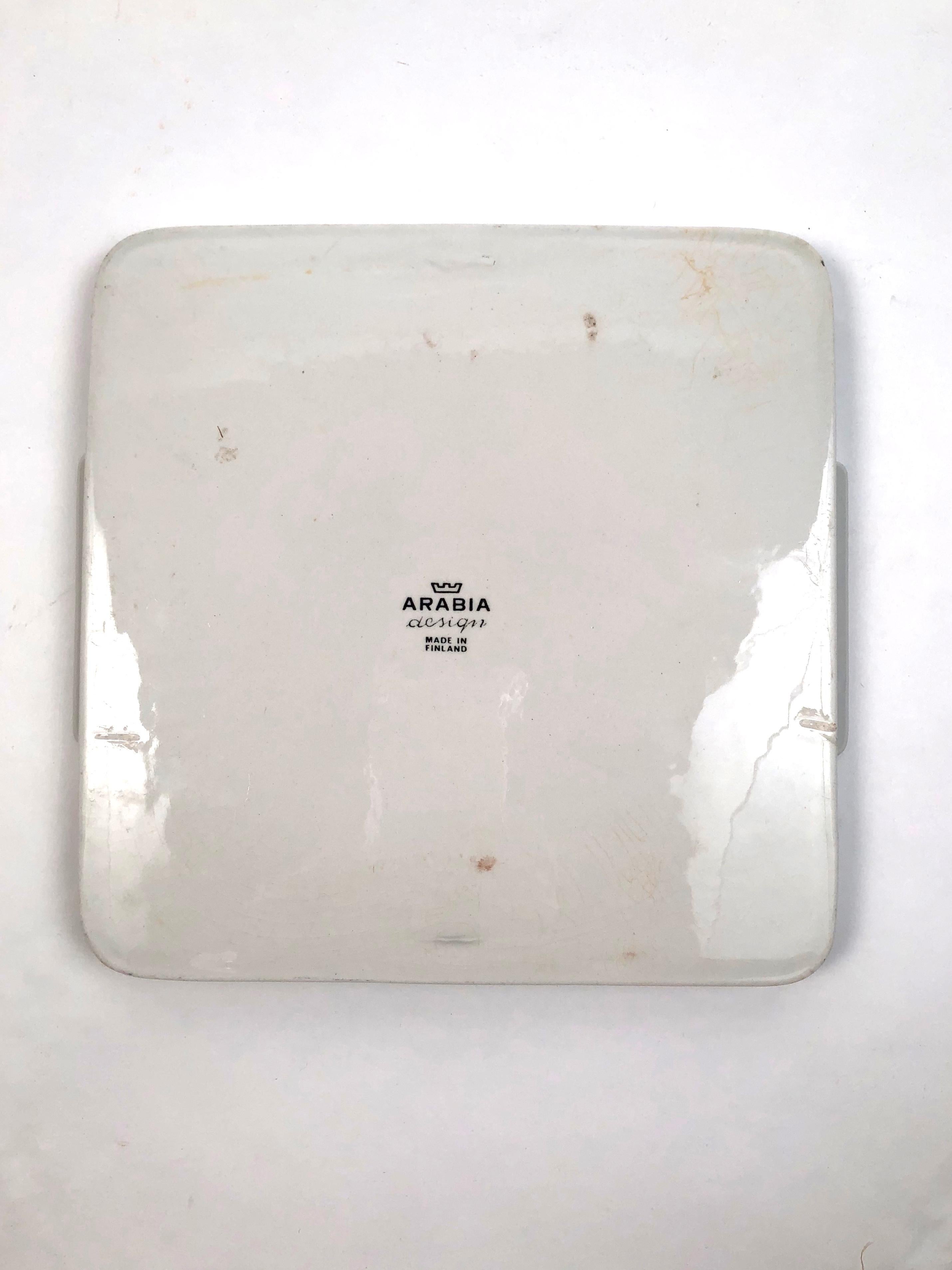 Back and White Ceramic Tray Decorated with Kitchen Items 2