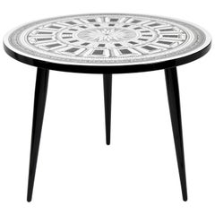 Fornasetti Table Top Cortile Architectural Motif, Wooden Legs