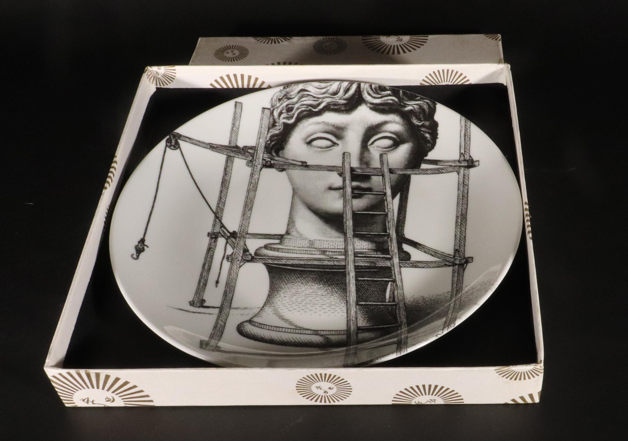 Fornasetti Themes & Variation Porcelain Plate, Number 200 For Sale 5