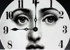 Fornasetti Themes & Variations Porcelain Plate-Clock, Pattern Number 74