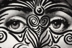 Fornasetti Themes & Variations Porcelain Plate, Number 9, Maori Tatoos