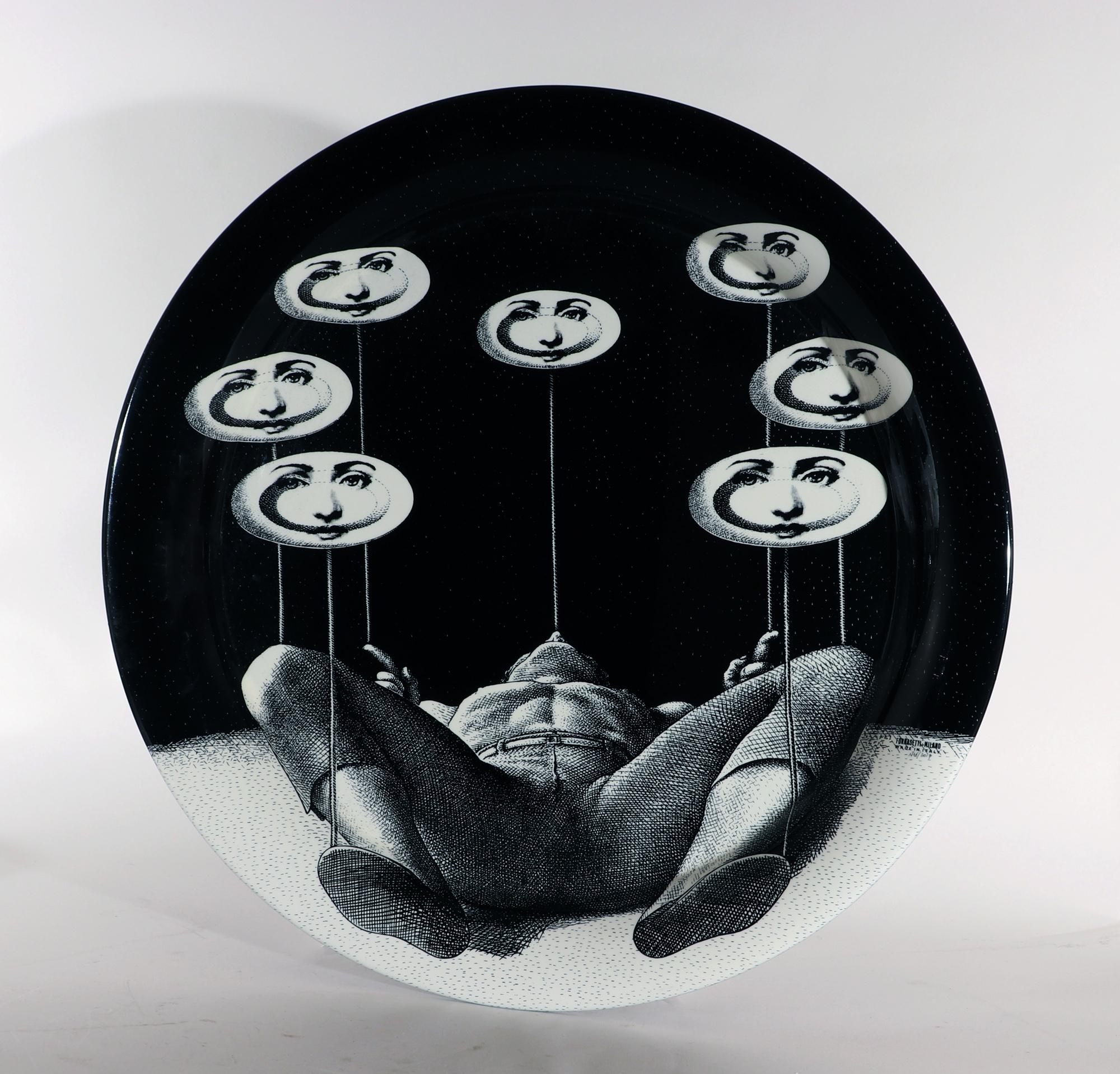 Mid-Century Modern Fornasetti Tray-Juggler with Spinning Plates, Atelier Fornasetti For Sale