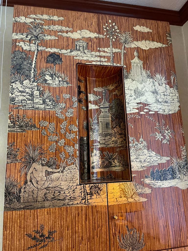 Italiano Fornasetti Trumeau Gran Coromandel Credenza Raro, N. 1 di 3 Pezzi Ltd. Ed in vendita