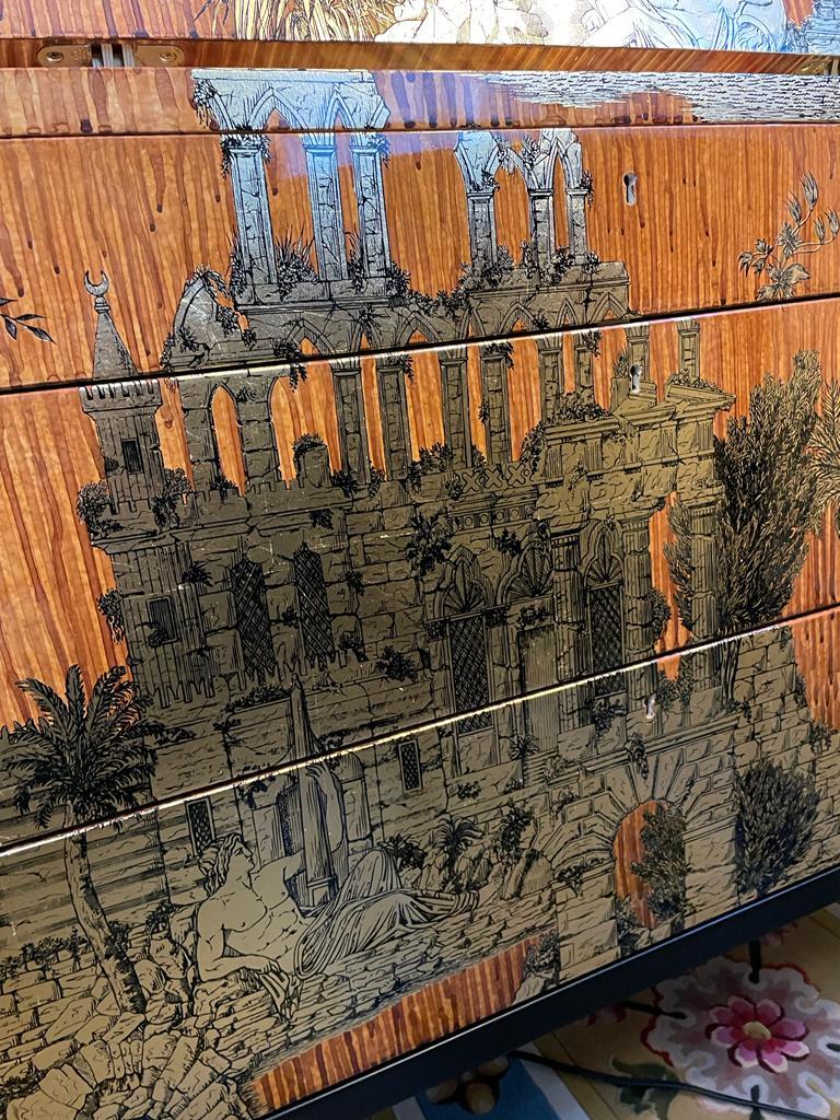 Fatto a mano Fornasetti Trumeau Gran Coromandel Credenza Raro, N. 1 di 3 Pezzi Ltd. Ed in vendita