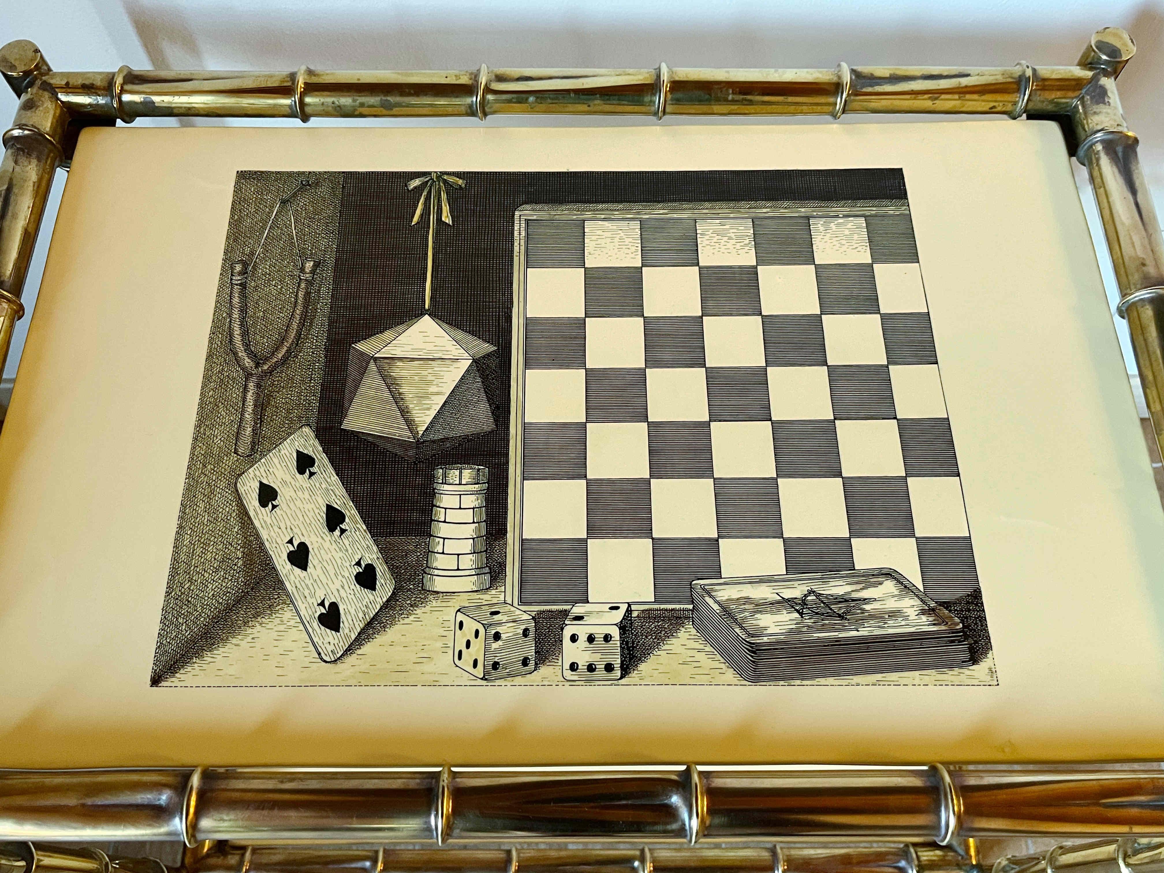 FORNASETTI Table plateau à deux niveaux Bon état - En vente à Los Angeles, CA