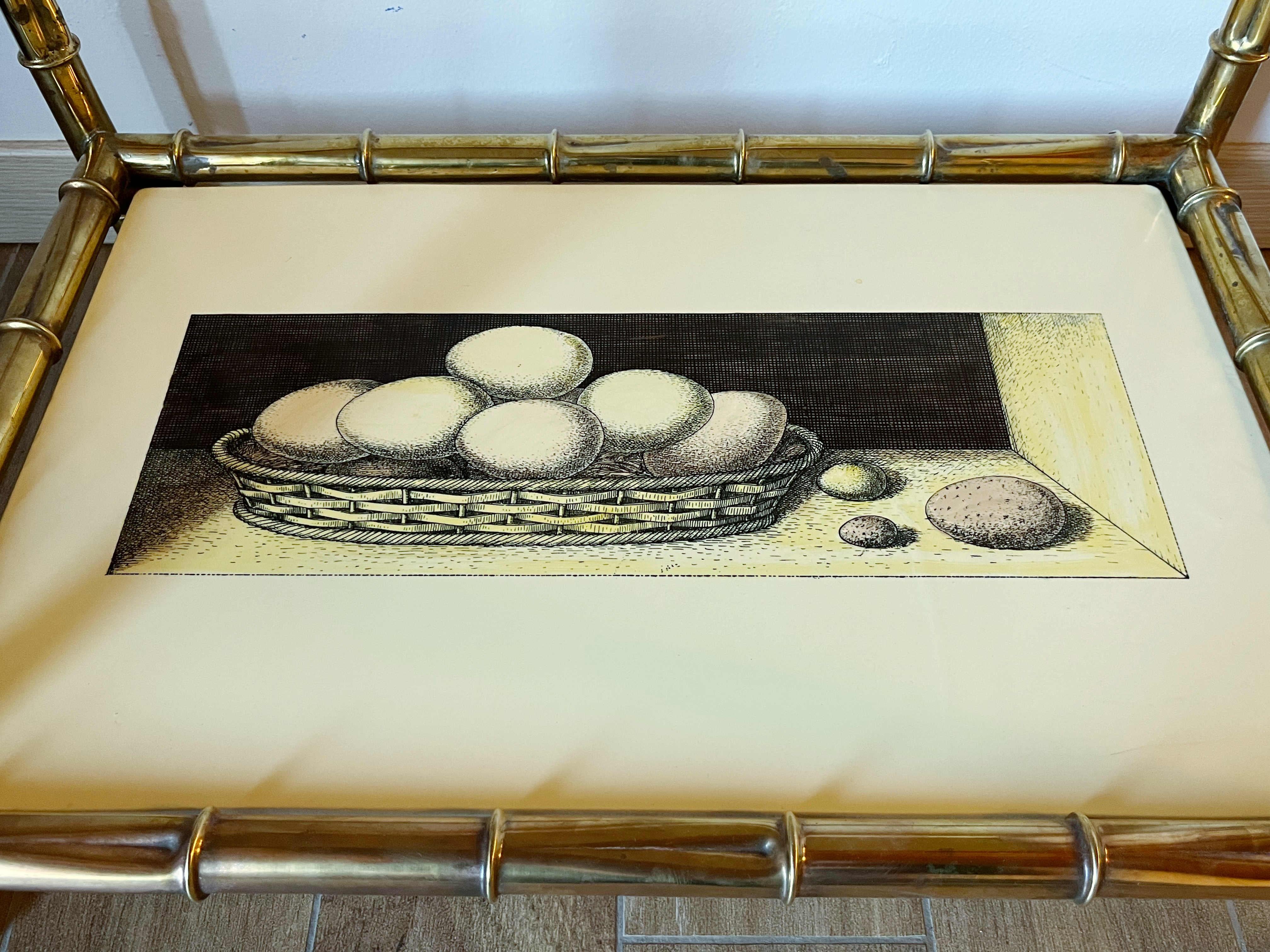 20ième siècle FORNASETTI Table plateau à deux niveaux en vente