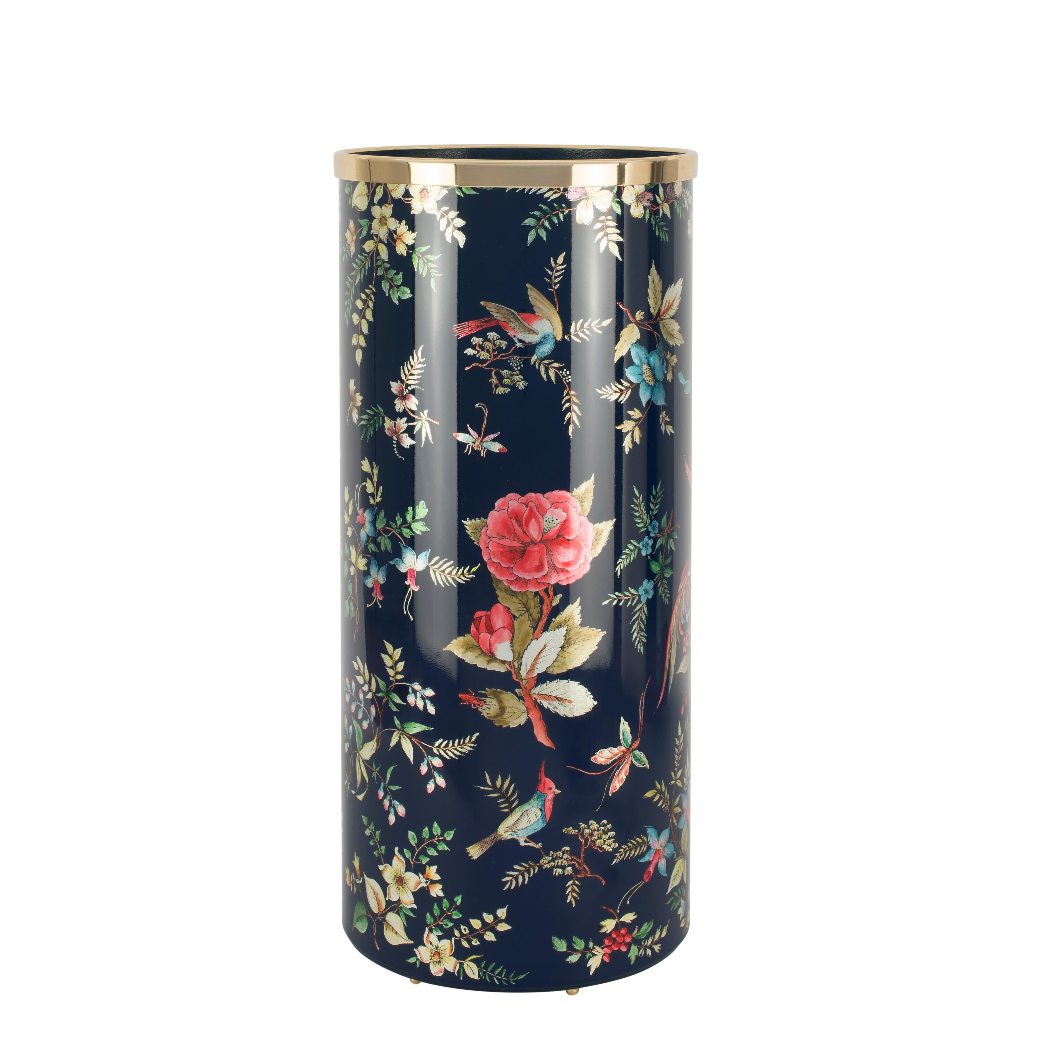 Like all Fornasetti accessories, the umbrella stand is handcrafted using original artisan techniques. This piece is silk-screened by hand, painted by hand and covered with a smooth lacquer.

The shape is still the same designed by Piero Fornasetti