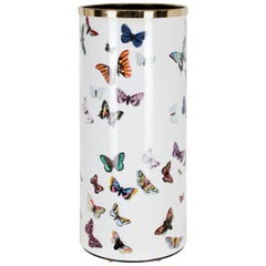 Fornasetti Umbrella Stand Farfalle Handcolored on White