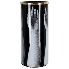 Fornasetti Umbrella Stand Mani Hands Black and White Metal Brass