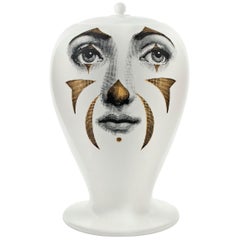 Fornasetti Jarrón Payaso Negro/Blanco/Oro