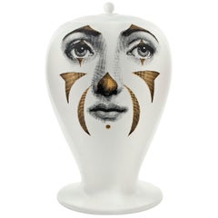 Vintage Fornasetti Vase Clown Black/White/Gold