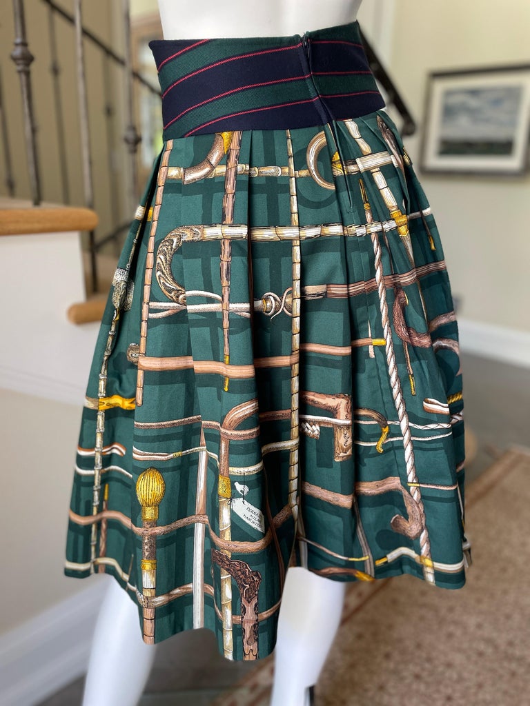 Fornasetti Vintage Pleated Cotton Circle Skirt For Sale at 1stDibs
