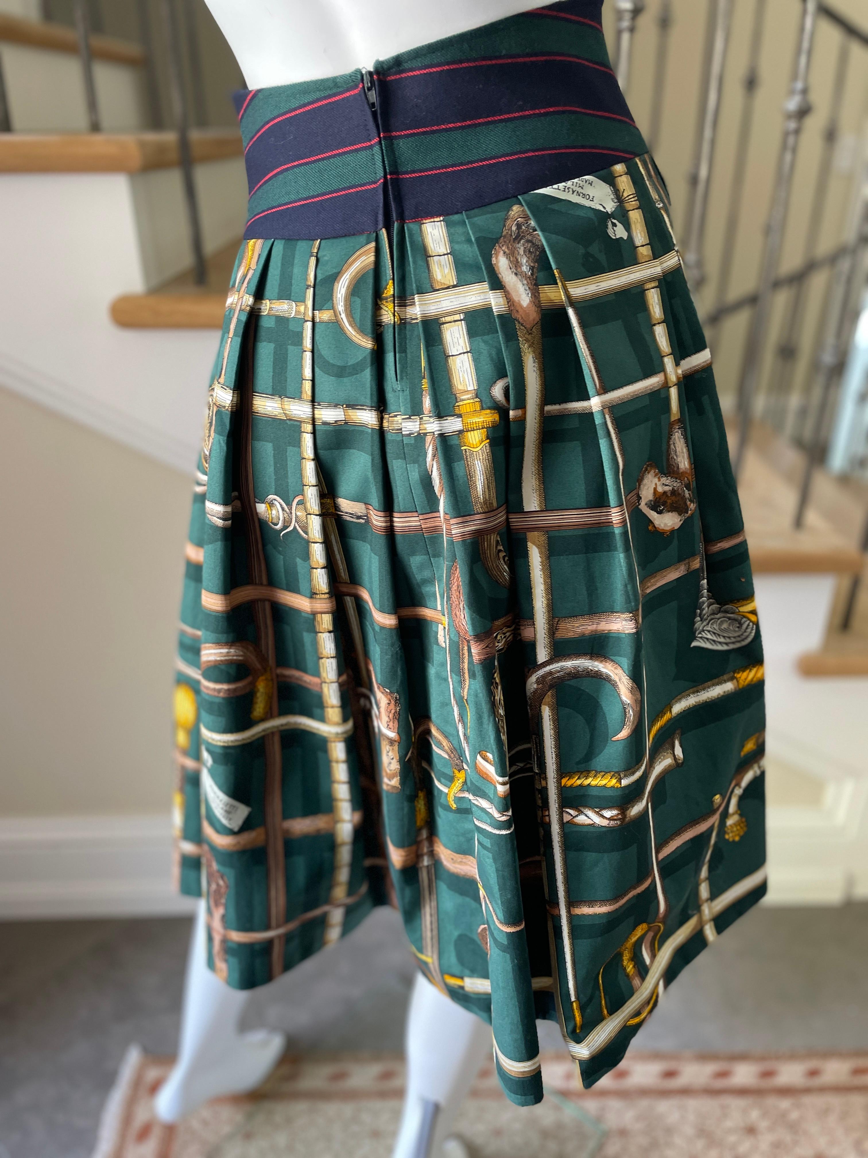 Fornasetti Vintage Pleated Cotton Circle Skirt For Sale 2