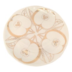 Fornasetti Wall Plate Porcelain Gold 1980 Italy