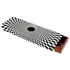 Fornasetti Wooden and Metal Box Egocentrismo Black or White