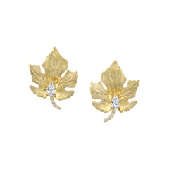 Forrest Earrings in 18K Yellow Gold with Diamonds by Future Fortune Jewelry