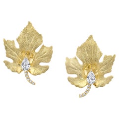 Forrest Earrings in 18K Yellow Gold with Diamonds by Future Fortune Jewelry
