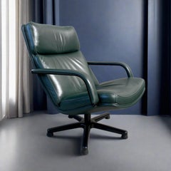 Fauteuil de salon Forrest en cuir vert F141 de Geoffrey Harcourt pour Artifort, 1978