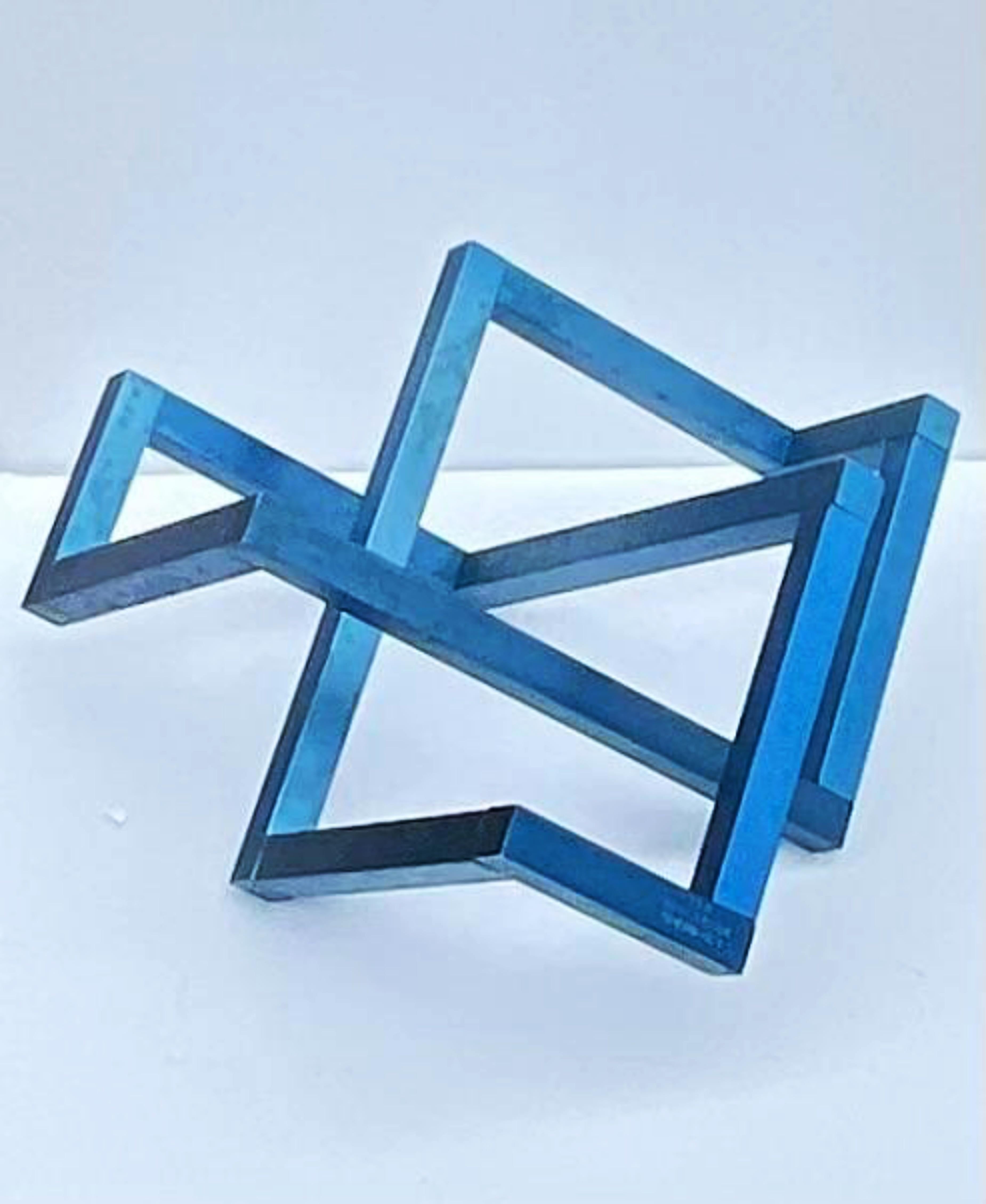 Geometric abstraction mid century modern constructivist painted metal sculpture  For Sale 2